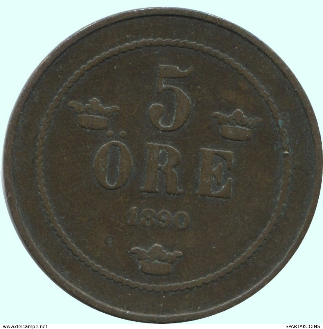 5 ORE 1890 SCHWEDEN SWEDEN Münze #AC634.2.D.A - Suède