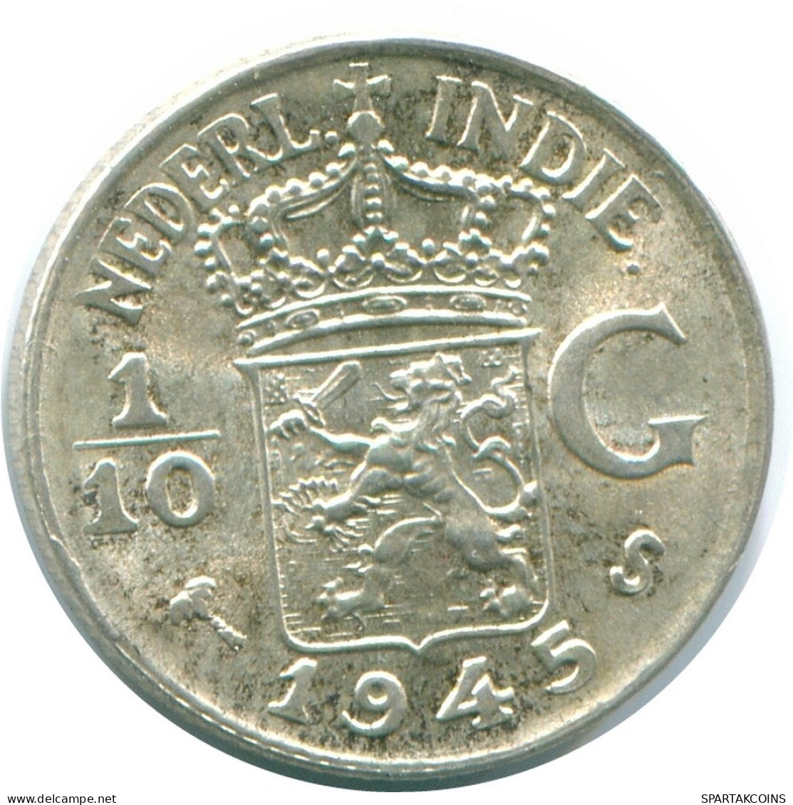 1/10 GULDEN 1945 S NIEDERLANDE OSTINDIEN SILBER Koloniale Münze #NL14049.3.D.A - Indes Néerlandaises