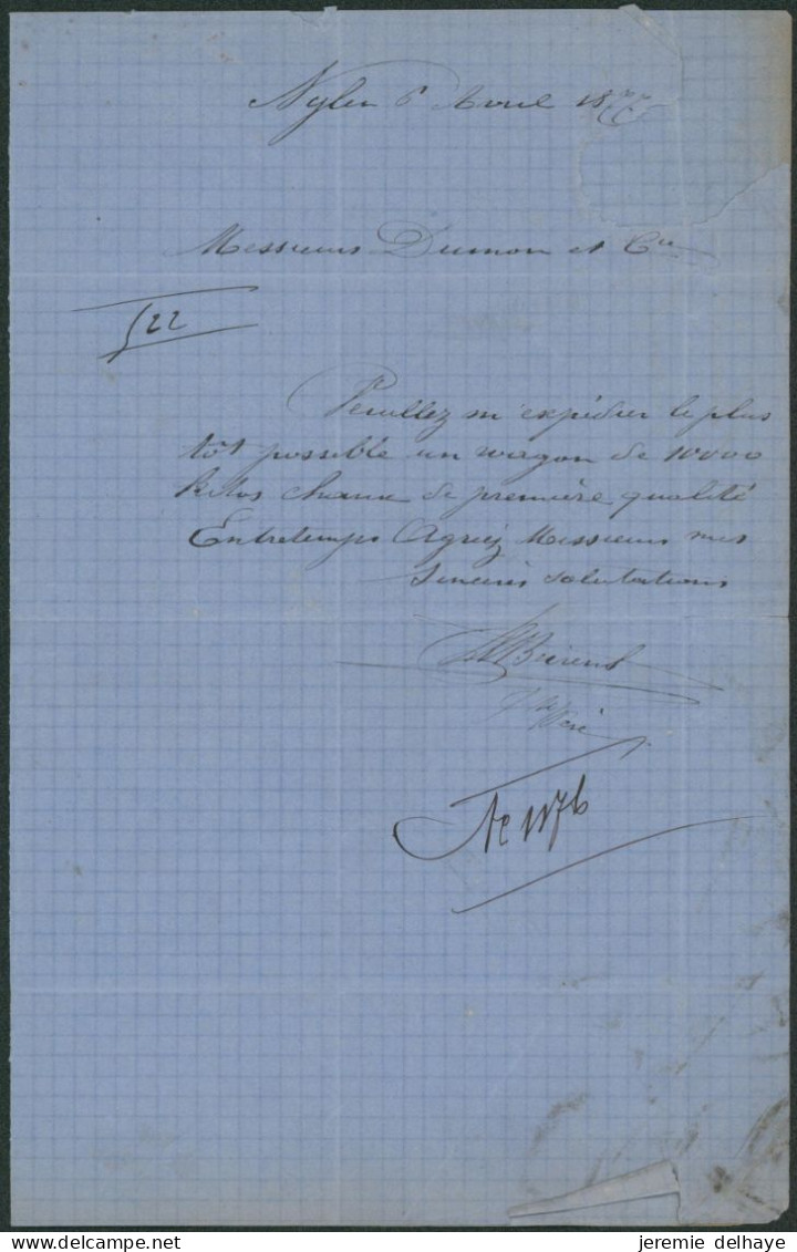 émission 1869 - N°30 Sur LAC Obl Simple Cercle "Bouwel" (Manusc. Nylen) > Tournai - 1869-1883 Leopold II
