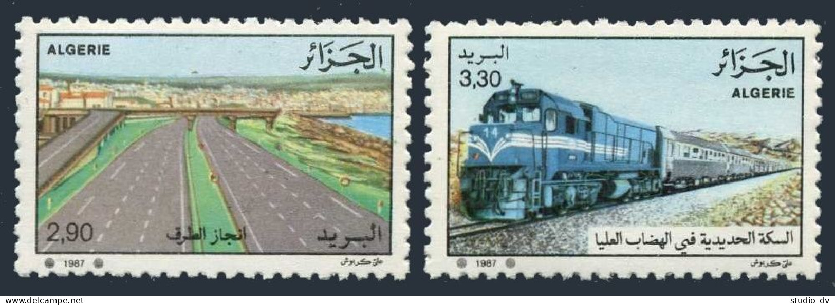 Algeria 856-857,MNH.Michel 952-955. Transportation 1987.Diesel Train. - Algeria (1962-...)