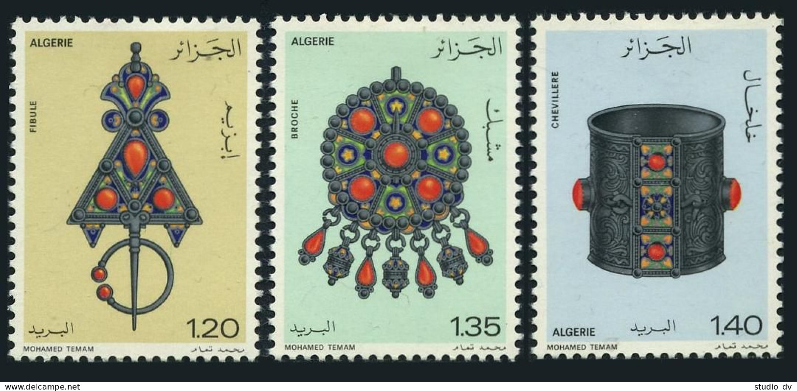 Algeria 621-623, MNH. Michel 731-733. Jewelry 1978. Fibula, Pendant, Ankle Ring. - Algeria (1962-...)