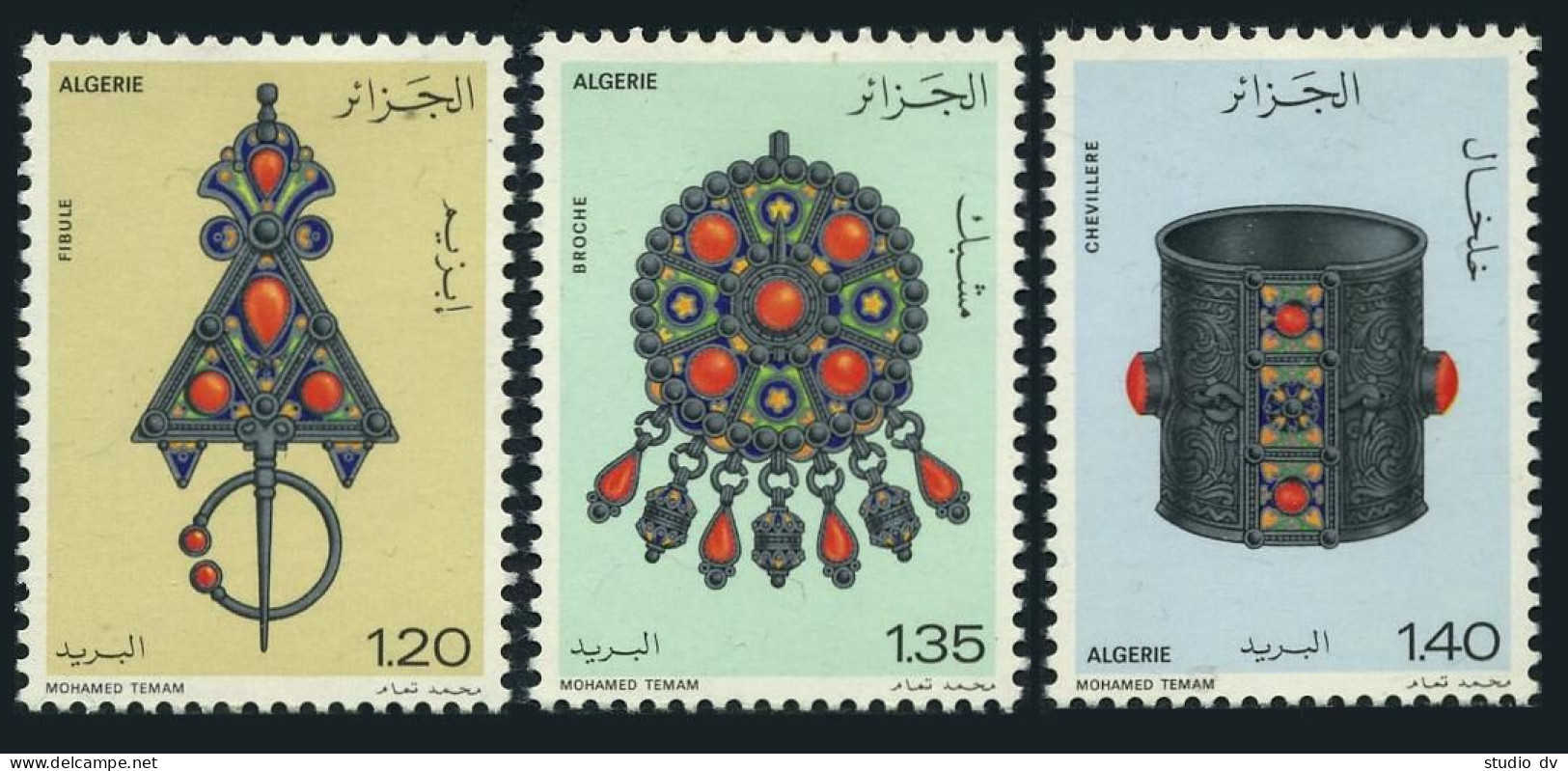 Algeria 621-623, MNH. Michel 731-733. Jewelry 1978. Fibula, Pendant, Ankle Ring. - Algérie (1962-...)