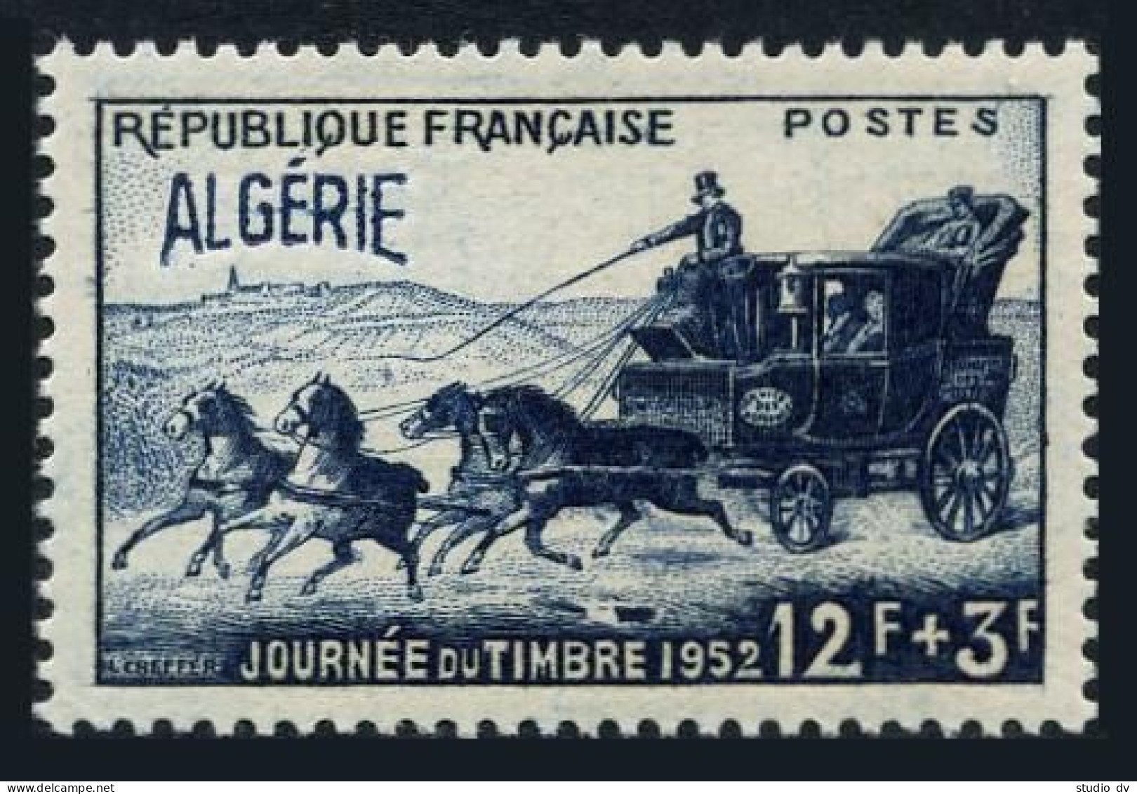 Algeria B64, MNH. Michel 298. Stamp Day 1952. Stagecoach Of 1844. - Algerien (1962-...)