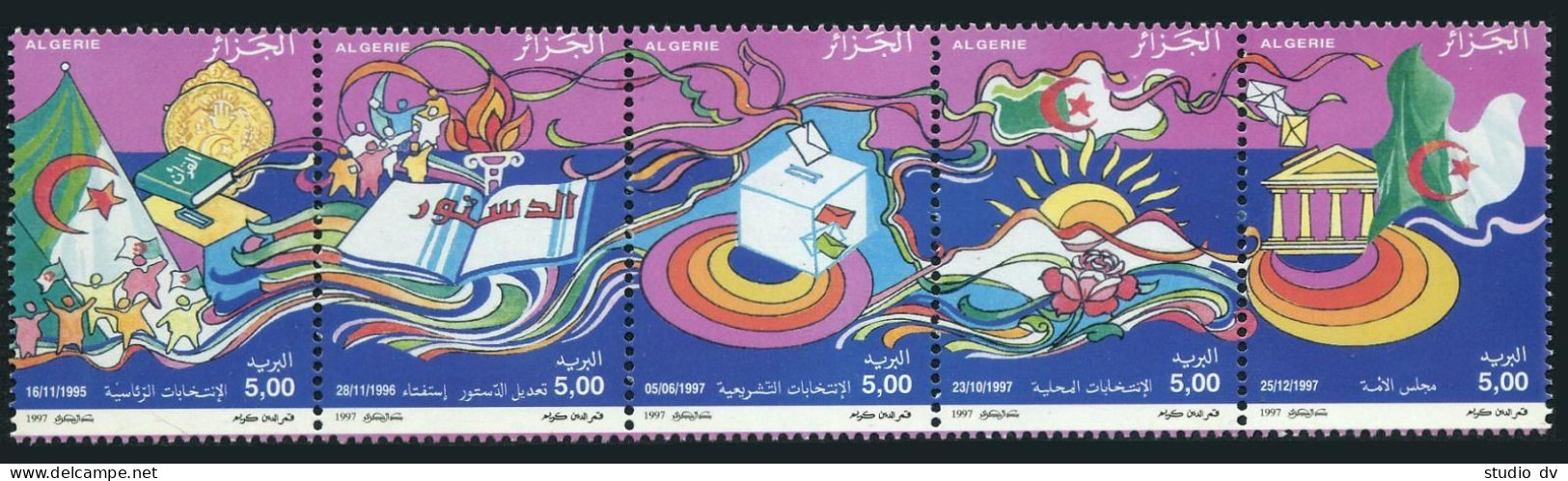 Algeria 1114 Ae Strip,MNH. Completion Of Government Reforms,1997. - Algeria (1962-...)