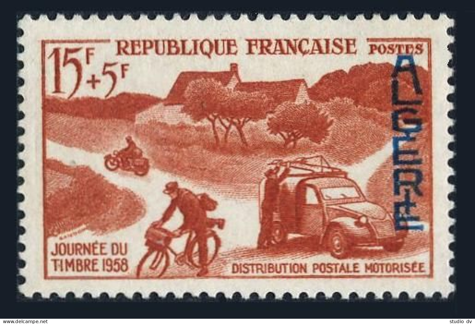 Algeria B94,MNH.Michel 372. Stamp Day 1958.Motorized Mail Distribution. - Algerien (1962-...)
