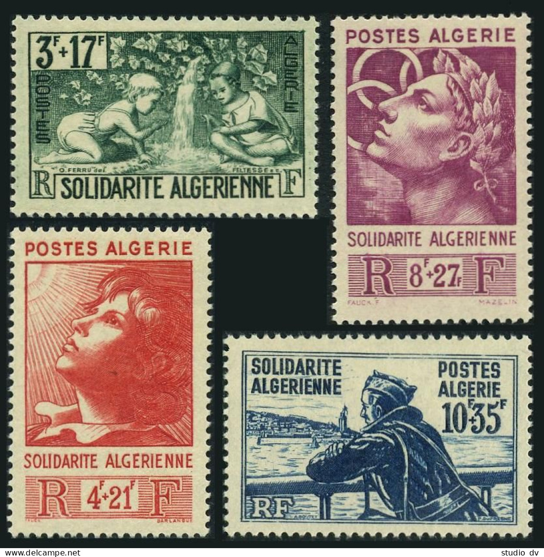 Algeria B47-B50,MLH.1946.Children,Girl,Athlete,Prisoner - Algeria (1962-...)