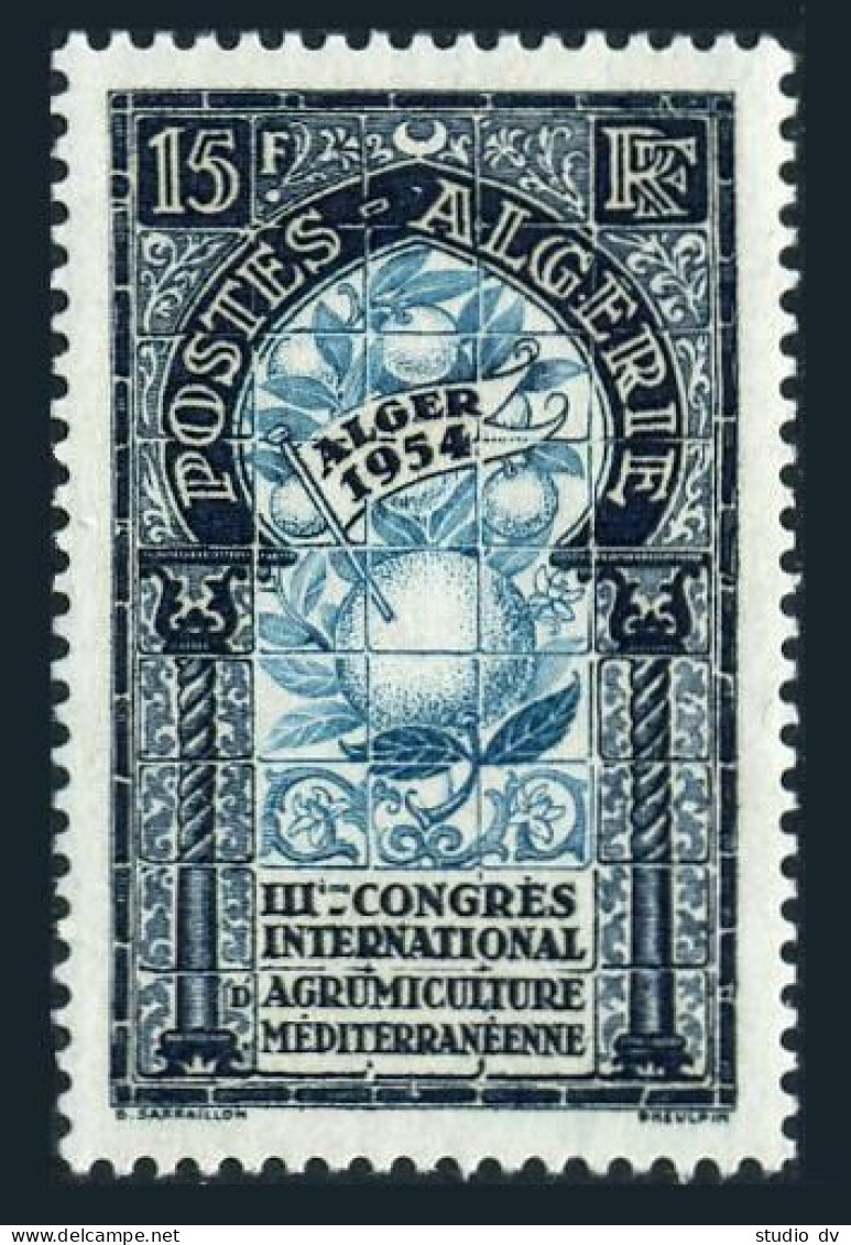 Algeria 253,MNH.Michel 323. 3rd Congress Of Agronomy,1954.Oranges. - Algeria (1962-...)
