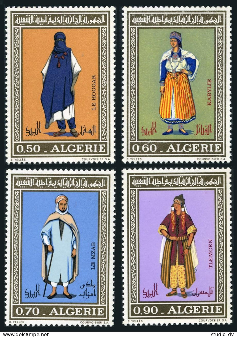 Algeria 485-488, MNH. Mi 595-598. Costumes, 1973. Hongar, Kabyle, Mzab, Tlemcen. - Algerije (1962-...)