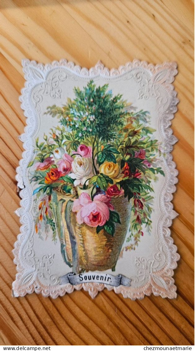 Souvenir CANIVET IMAGE PIEUSE Pot Avec Des Fleurs - Images Religieuses
