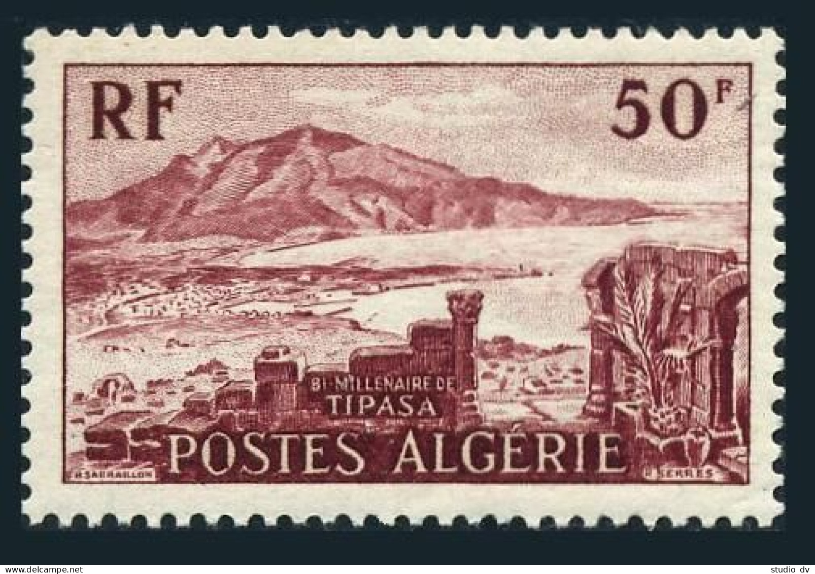 Algeria 263,MNH.Michel 342. Tipasa,2000th Ann.1955.Chenua Mountain. - Algeria (1962-...)