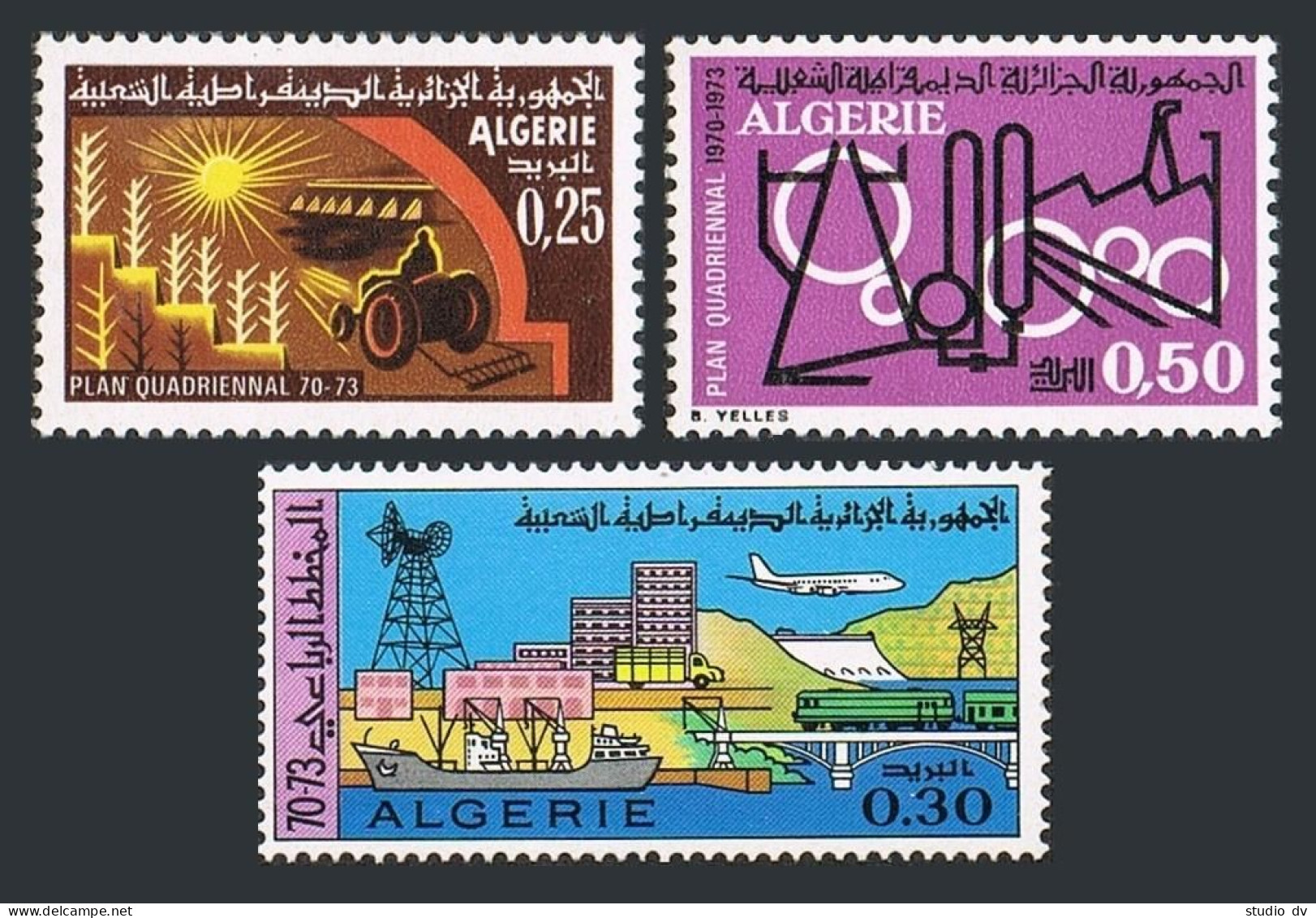 Algeria 431-433,MNH.Michel 540-442. Four-year Development Plan,1970. - Algeria (1962-...)