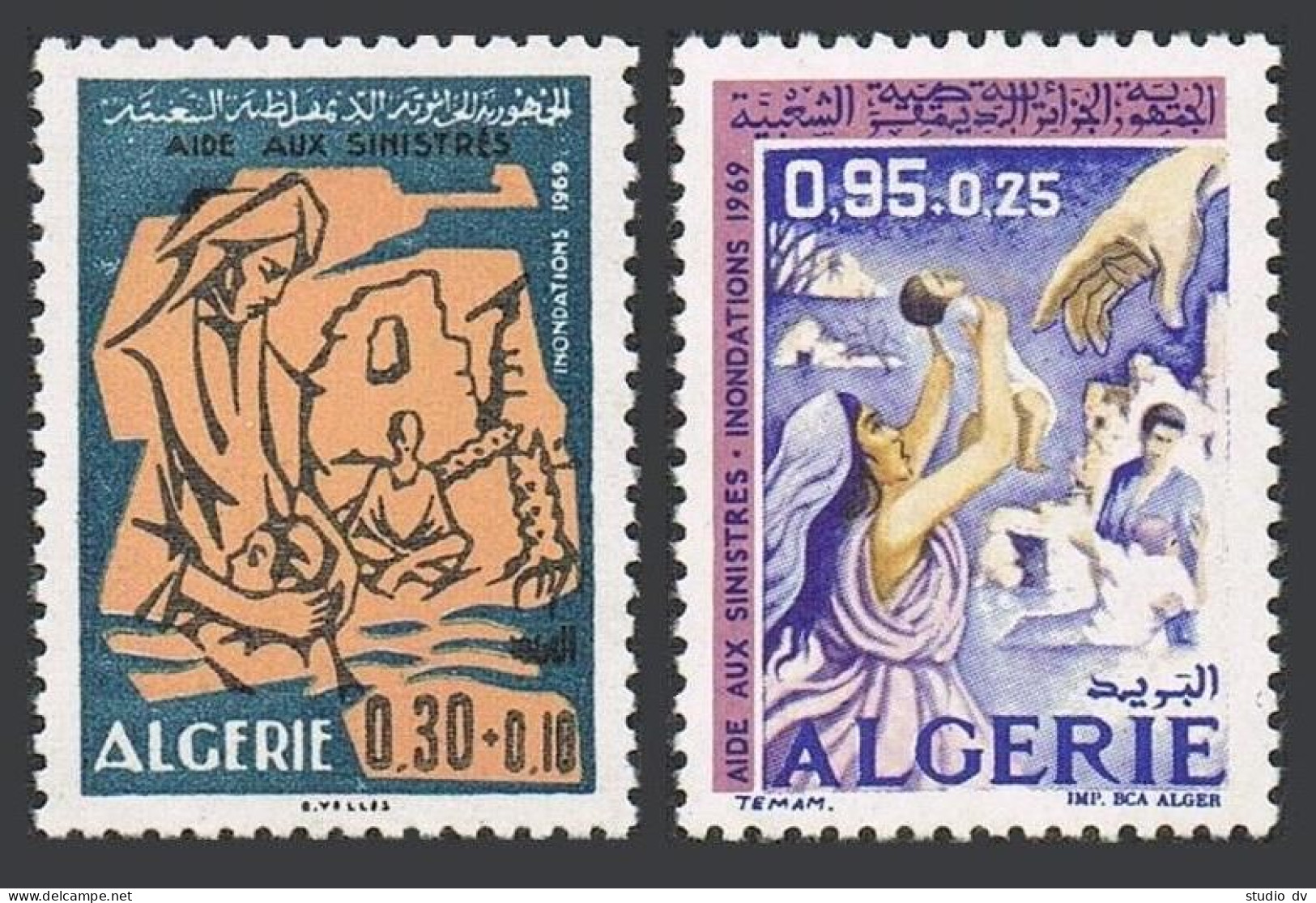 Algeria B102-B103,MNH.Michel 535-536. Flood Victims,1969. - Algerien (1962-...)