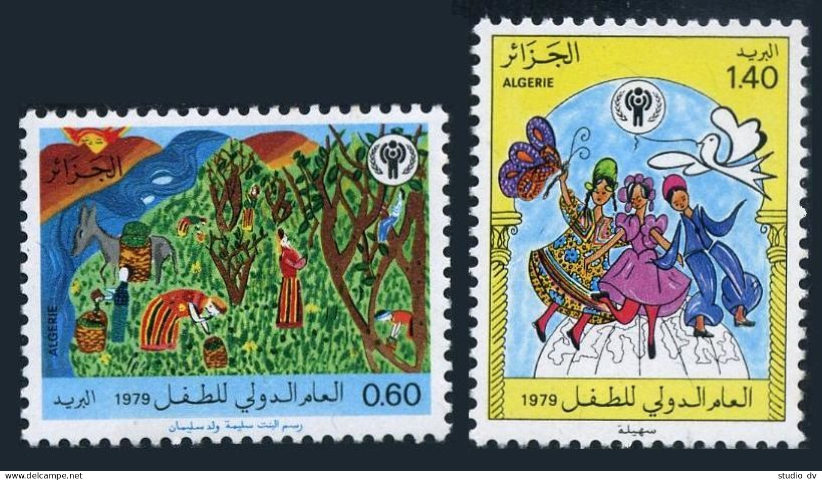 Algeria 631-632, MNH. Michel 742-743. Year Of Child IYC-1979. Harvest, Dancers. - Algerien (1962-...)