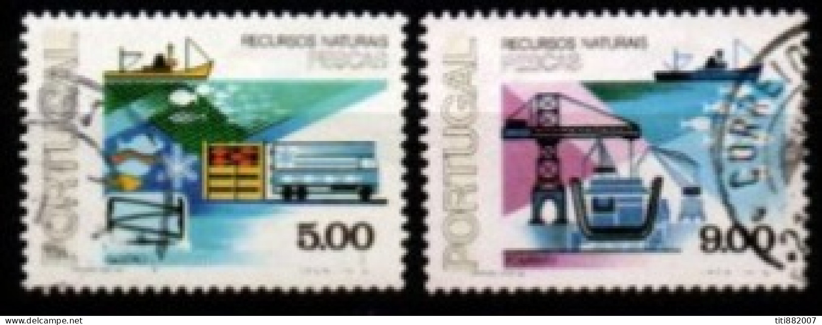 PORTUGAL    -   1978.    Y&T N° 1393/1394 Oblitérés .  La Pêche - Used Stamps