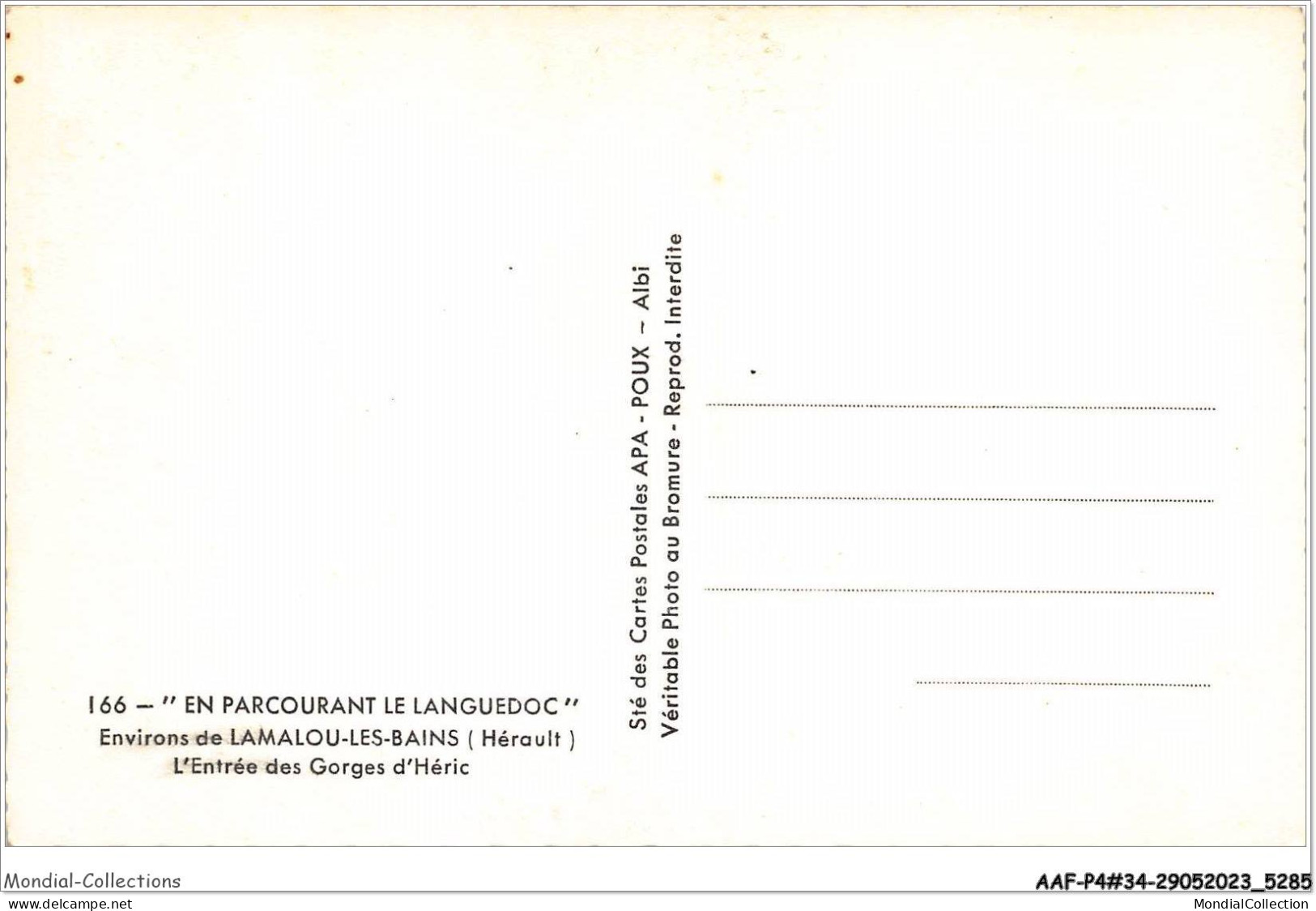 AAFP4-34-0345 - LAMALOU-LES-BAINS - L'Entrée Des Gorges D'HERIC - Lamalou Les Bains