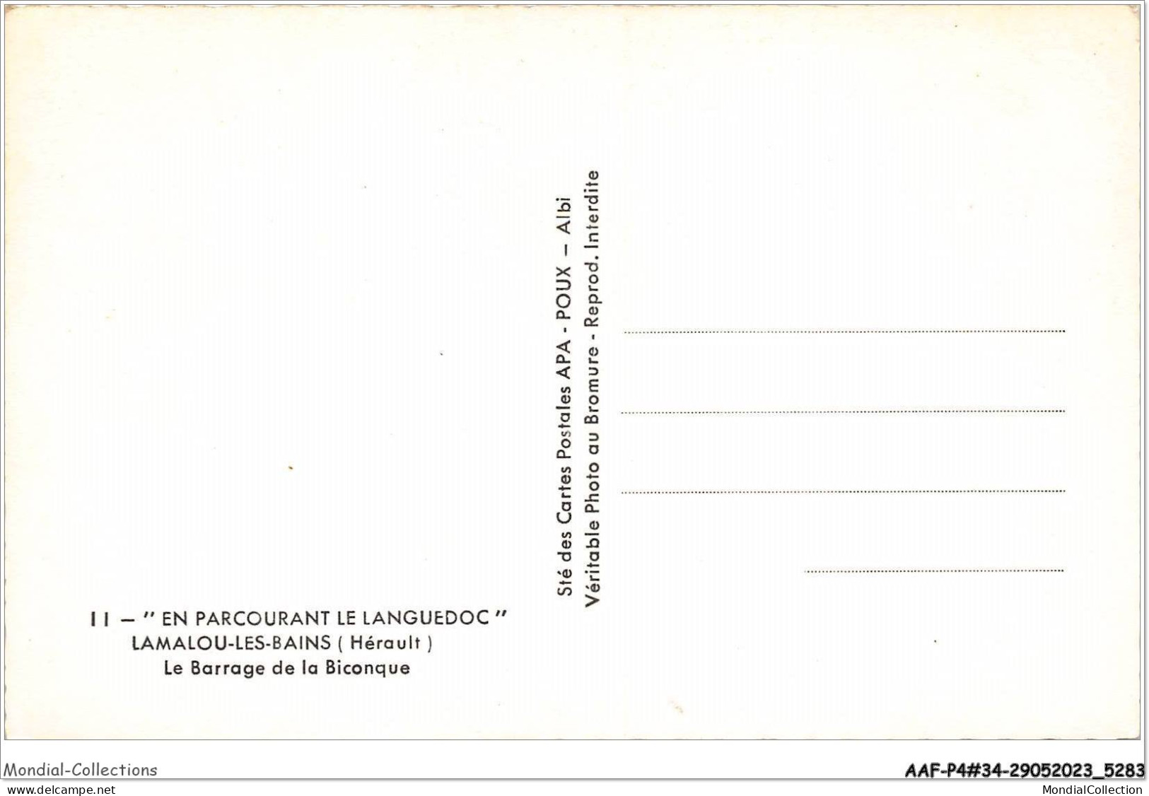 AAFP4-34-0344 - LAMALOU-LES-BAINS - Le Barrage De La Biconque - Lamalou Les Bains