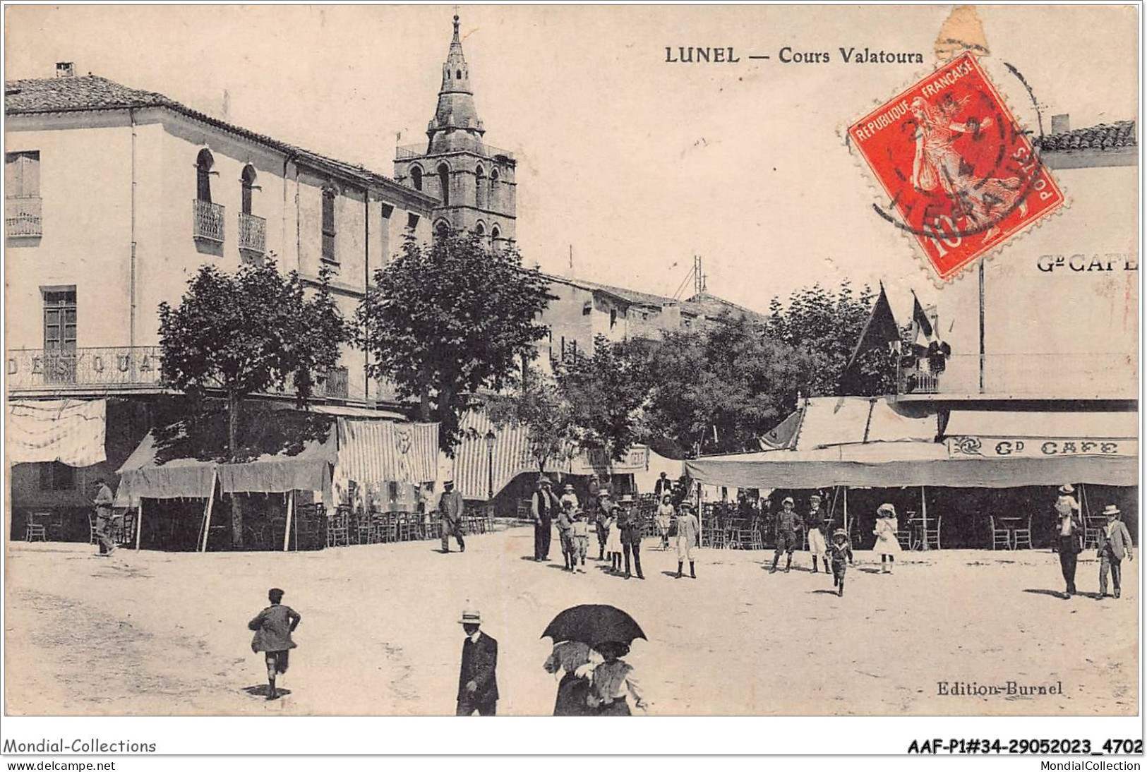 AAFP1-34-0054 - LUNEL - Cours Valatoura - Grand Café - Lunel