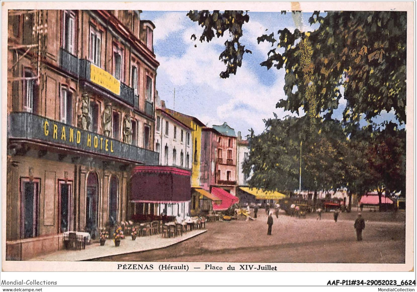 AAFP11-34-1011 - PEZENAS - Place Du XIV Juillet - Grand Hôtel - Pezenas