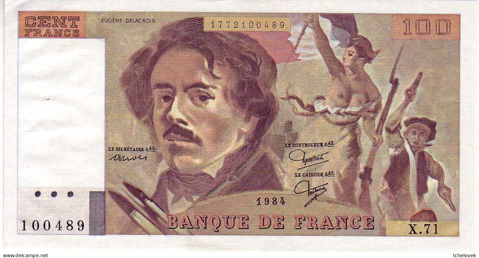 (Billets). France. 100 Fr Delacroix 1984 X.71 SPL - 100 F 1978-1995 ''Delacroix''