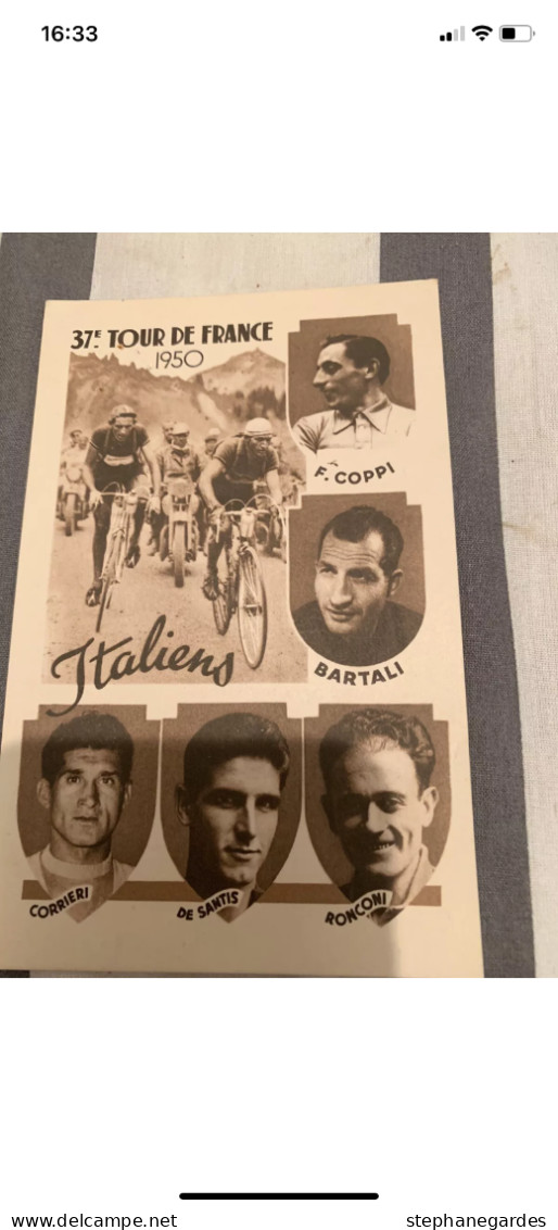 CYCLISME Carte Équipe Italiens  Tour De France 1950 Édition Éclair - Cycling