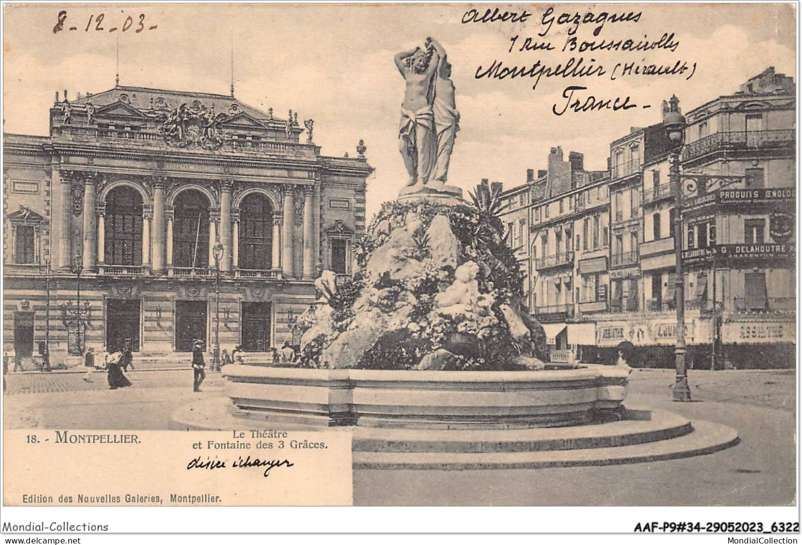 AAFP9-34-0863 - MONTPELLIER - Le Théâtre Et Fontaine Des Trois Graçes - Montpellier