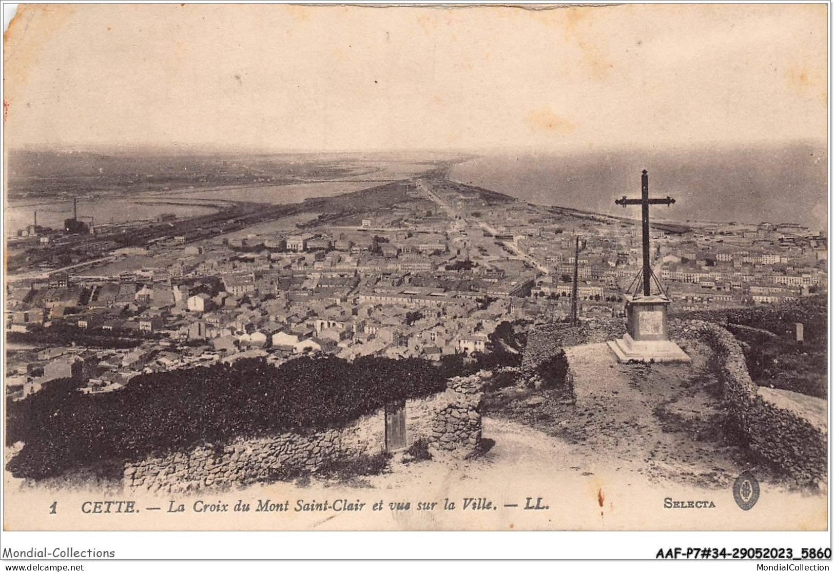 AAFP7-34-0632 - CETTE - La Croix Du Mont Saint Clair Et Vue Sur La Ville - Sete (Cette)