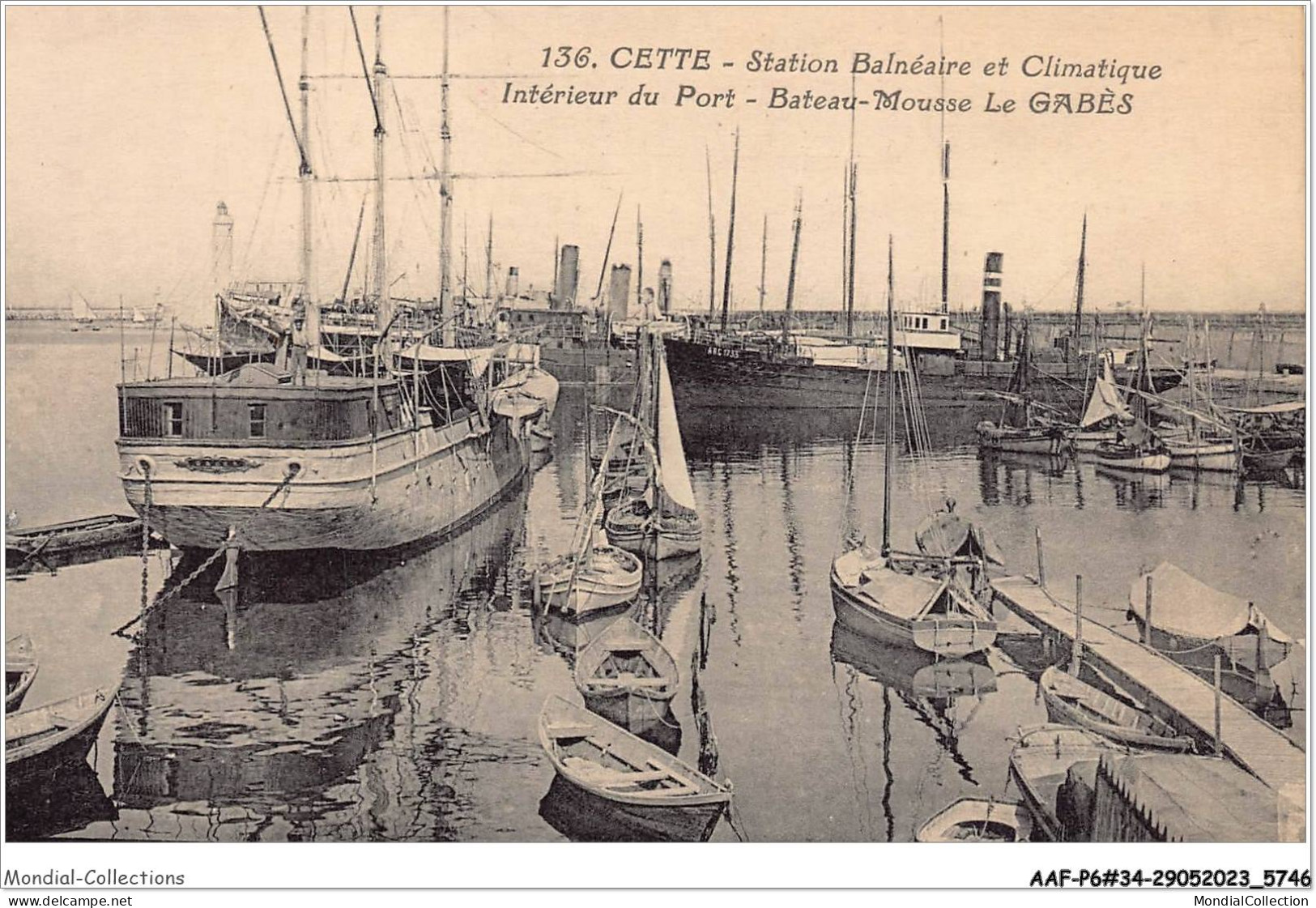 AAFP6-34-0575 - CETTE - Station Balnéaire Et Climatique - Interieur Du Port -Bateau Mousse Le Gabès - Sete (Cette)