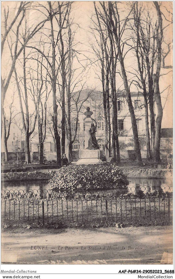 AAFP6-34-0546 - LUNEL - Le Parc - La Statue D'Henri De Bornier - Lunel