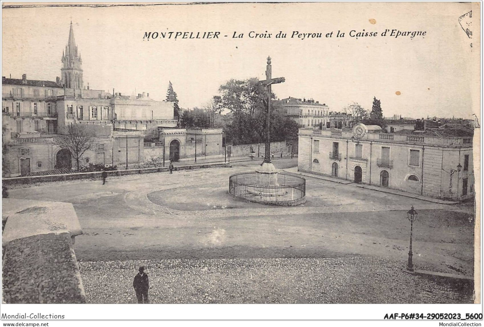 AAFP6-34-0503 - MONTPELLIER - La Croix De Peyrou Et La Caisse D'Epargne  - Montpellier