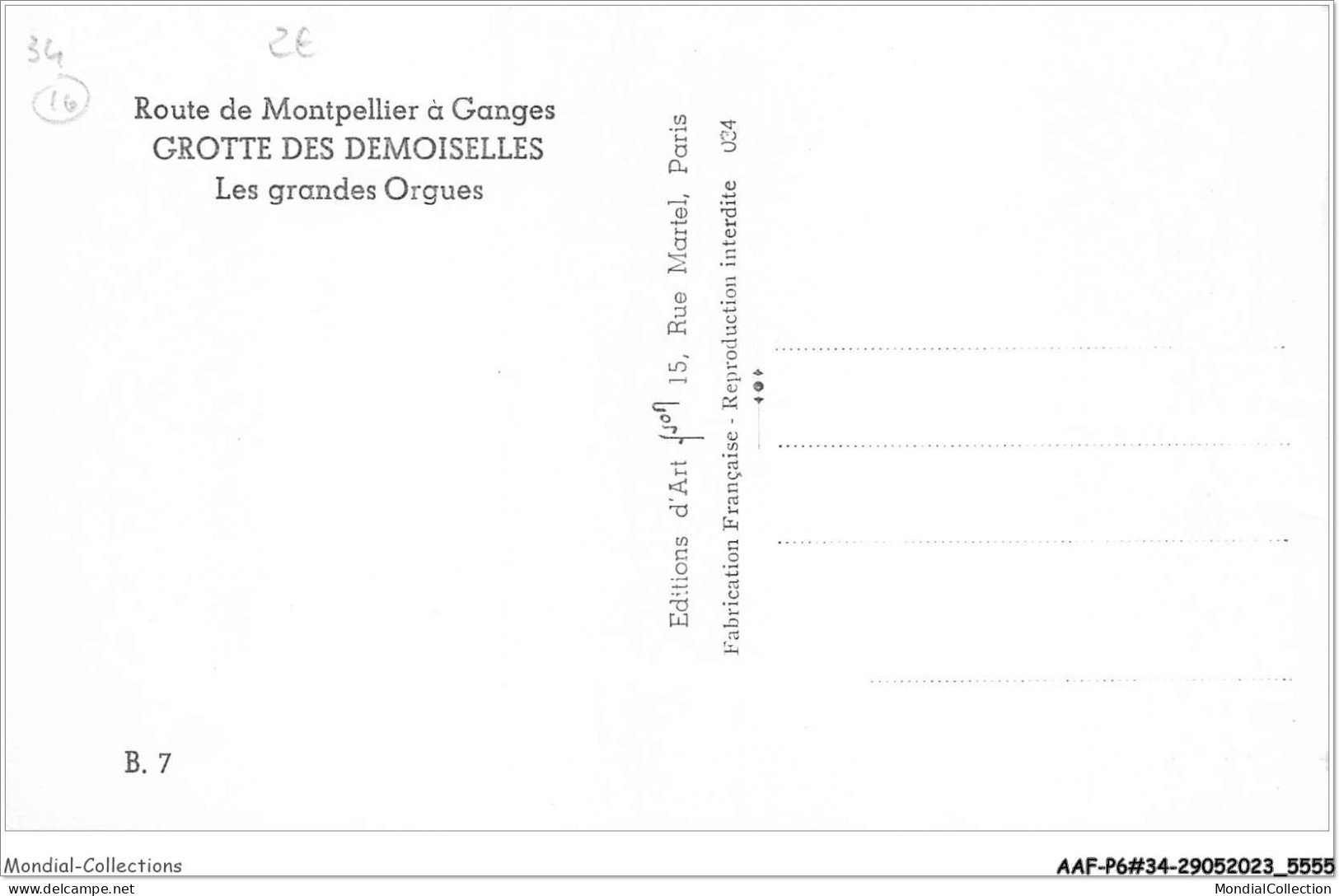 AAFP6-34-0480 - Route De Montpellier A Ganges - GROTTE DES DEMOISELLES - Les Grandes Orgues - Montpellier