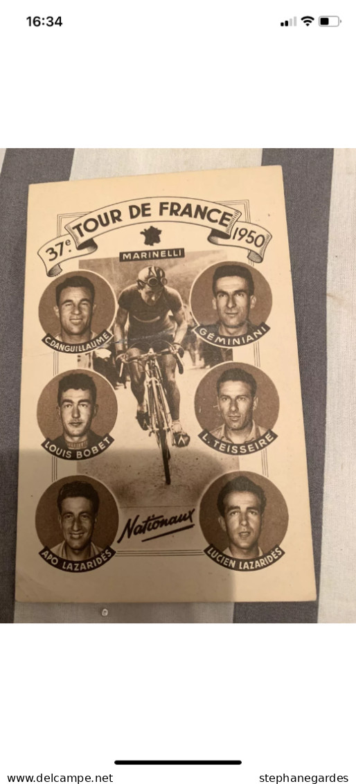 CYCLISME Carte Équipe Nationaux  Tour De France 1950 Édition Éclair - Cyclisme