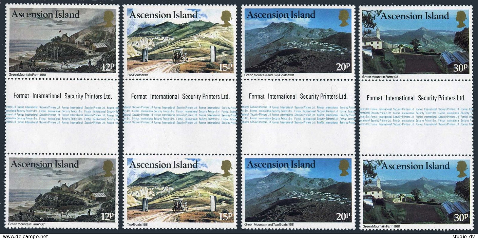 Ascension 269-272 Gutter Pairs,MNH.Michel 271-274. Green Mountain Farm 1981. - Ascension