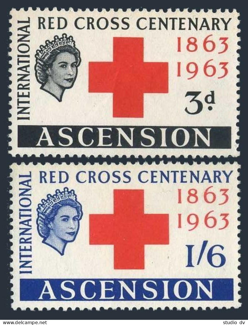 Ascension 90-91, MNH. Michel 90-91. Red Cross Centenary, 1963. - Ascension