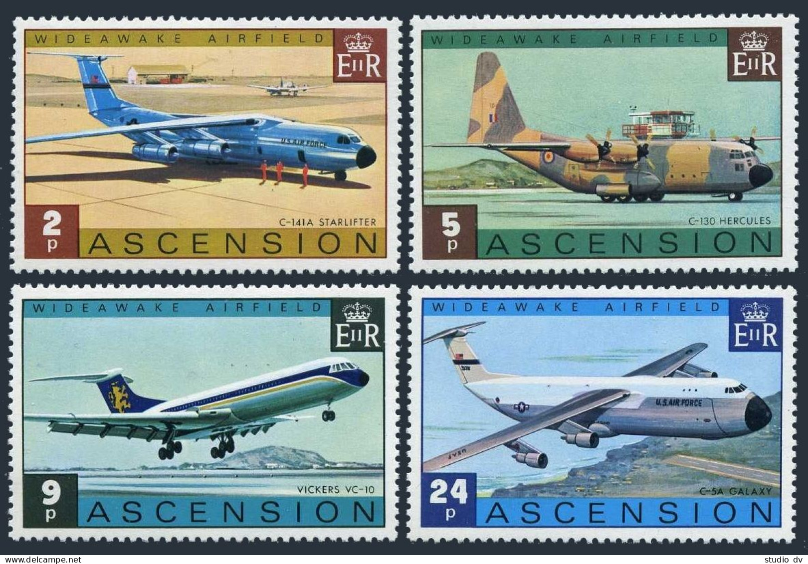 Ascension 185-188, 188a, MNH. Mi 185-188, Bl.8. Wideawake Airfield 1975. Planes. - Ascension