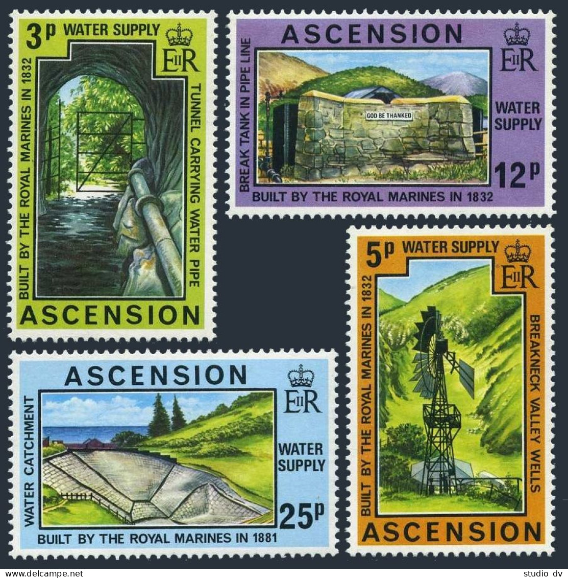 Ascension 221-224, MNH. Michel 221-224. Water Supplies-Royal Marines, 1977. - Ascension (Ile De L')