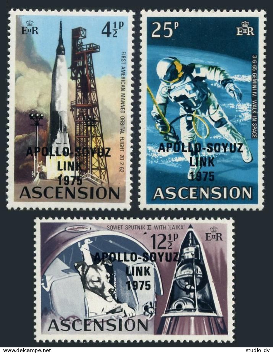 Ascension 189-191, MNH. Michel 189-191. APOLLO-SOYUZ LINK 1975. - Ascension