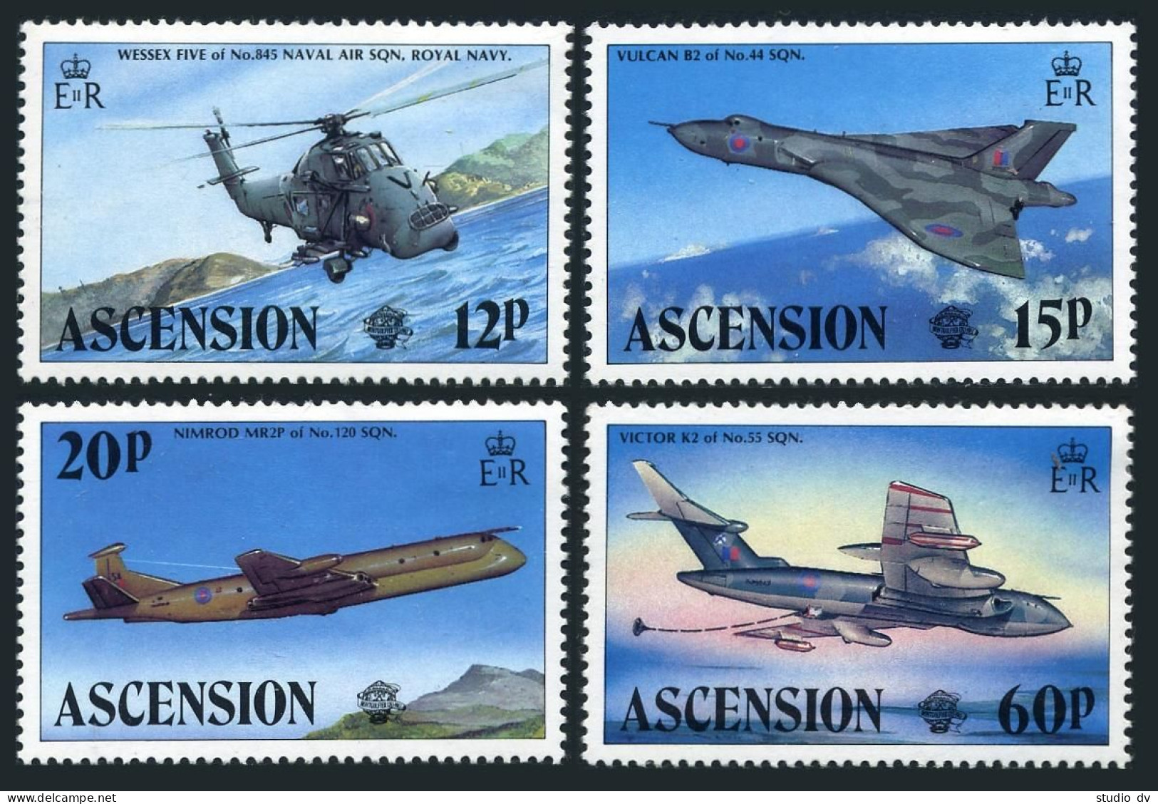 Ascension 332-335, MNH. Michel 341-344. Manned Flight-200, 1983. Military Craft. - Ascension