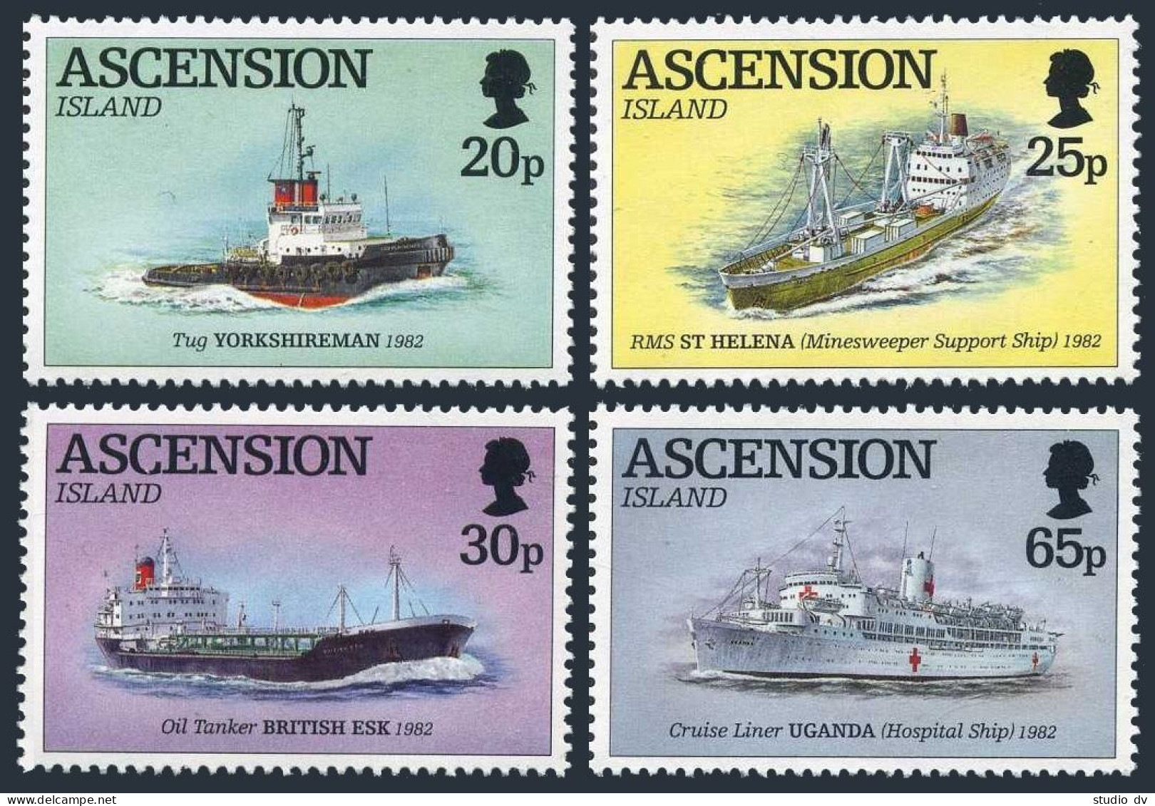 Ascension 590-593,MNH.Michel 641-644. Civilian Ships During Falkland War.1994. - Ascension (Ile De L')