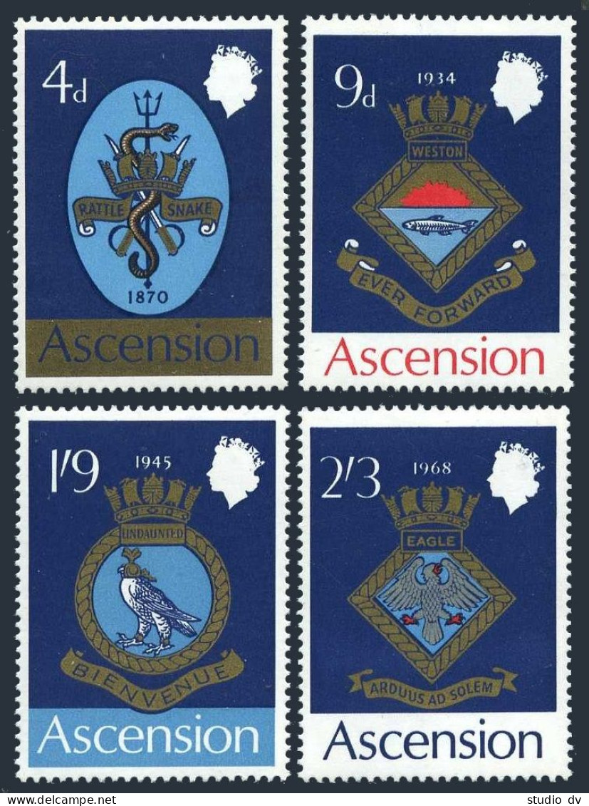 Ascension 126-129,129a, MNH. Mi 126-129,Bl.1. Naval Arms 1969. Eagle,Snake,Fish. - Ascension (Ile De L')