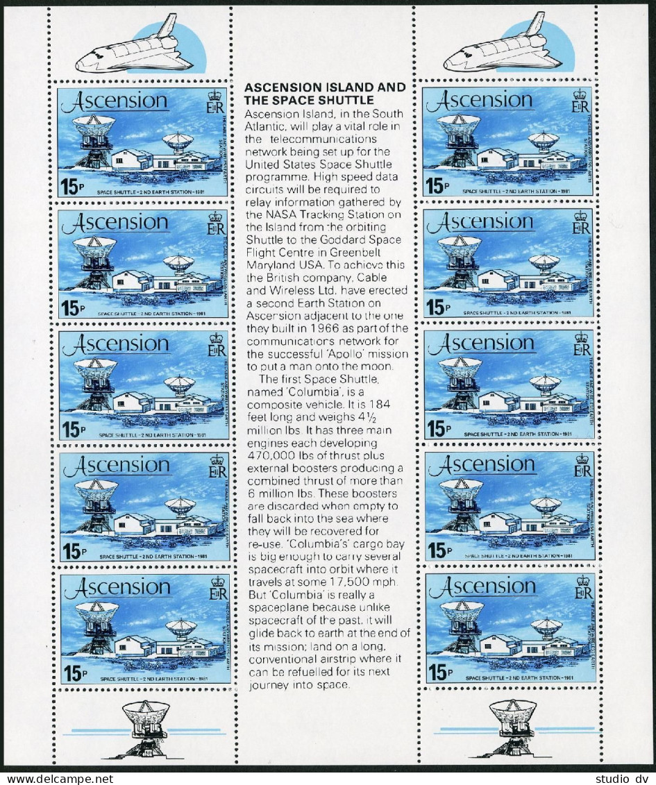 Ascension 273 Sheet, MNH. Michel 275 Klb. Flight-Columbia Space Shuttle, 1981. - Ascension (Ile De L')