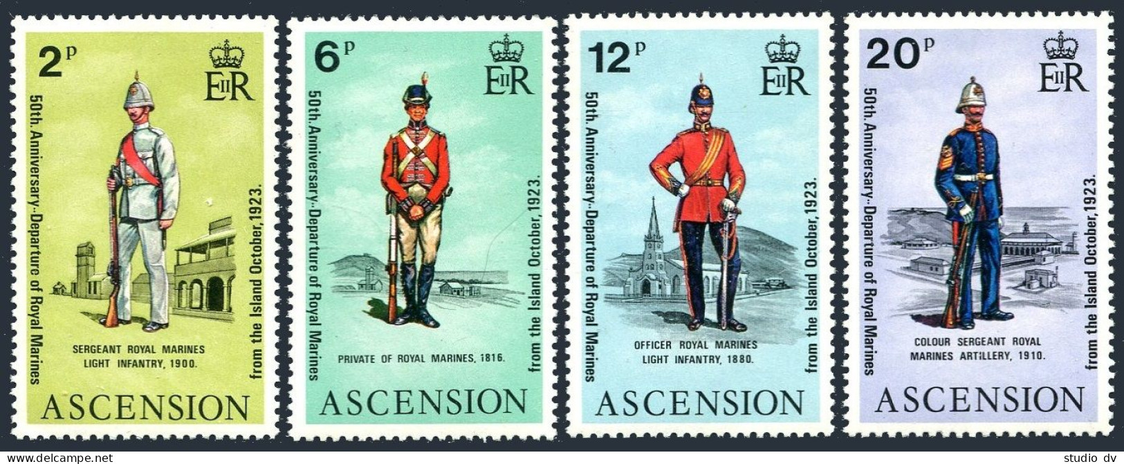 Ascension 173-176, MNH. Michel 173-176. Uniforms 1973: Royal Marines. - Ascension