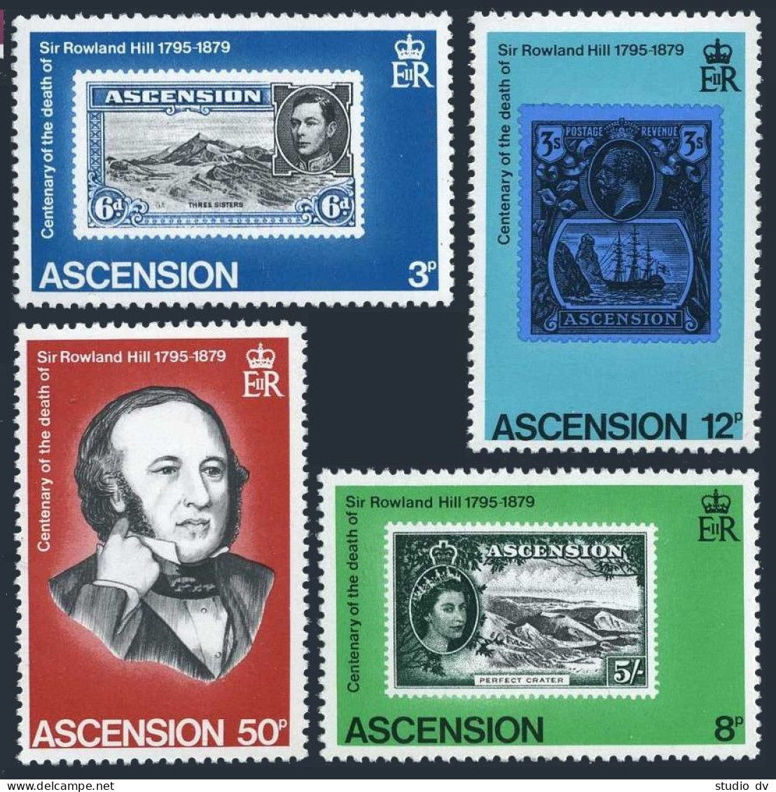 Ascension 247-250,MNH.Michel 249-252. Sir Rowland Hill 1979.Ship. - Ascension