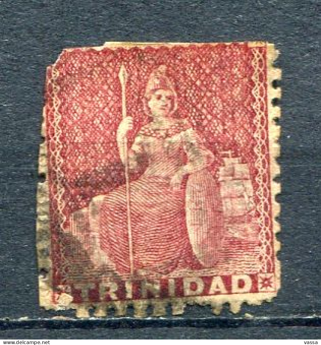 Trinidad  1860, SG 46,  £55, Perf  Britannia, Pin Perforation On 1 Side .YT 13 - Trinidad & Tobago (...-1961)