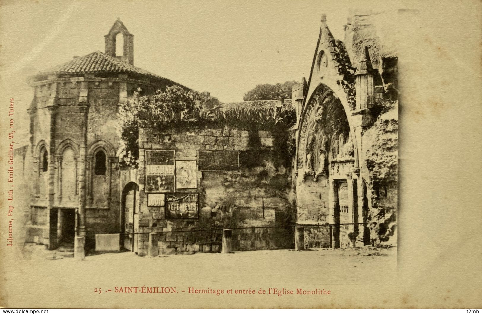 CPA (Gironde) SAINT EMILION - Hermitage Et Entrée De L'église Monolithe - Saint-Emilion