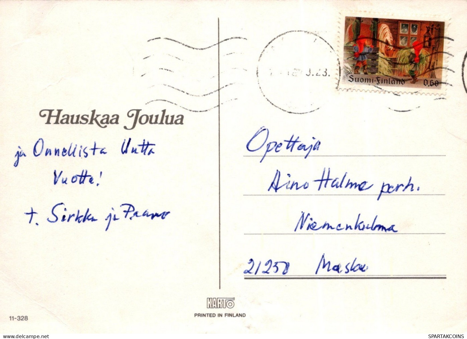 PÈRE NOËL NOËL Fêtes Voeux Vintage Carte Postale CPSM #PAJ806.A - Santa Claus