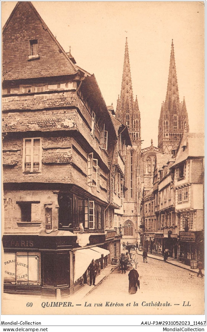 AAUP3-29-0241 - QUIMPER - La Rue Kereon Et La Cathedrale  - Quimper