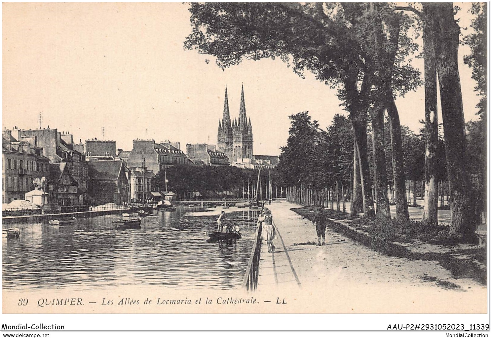 AAUP2-29-0177 - QUIMPER - Les Allees De Locmoria Et La Cathedrale - Quimper