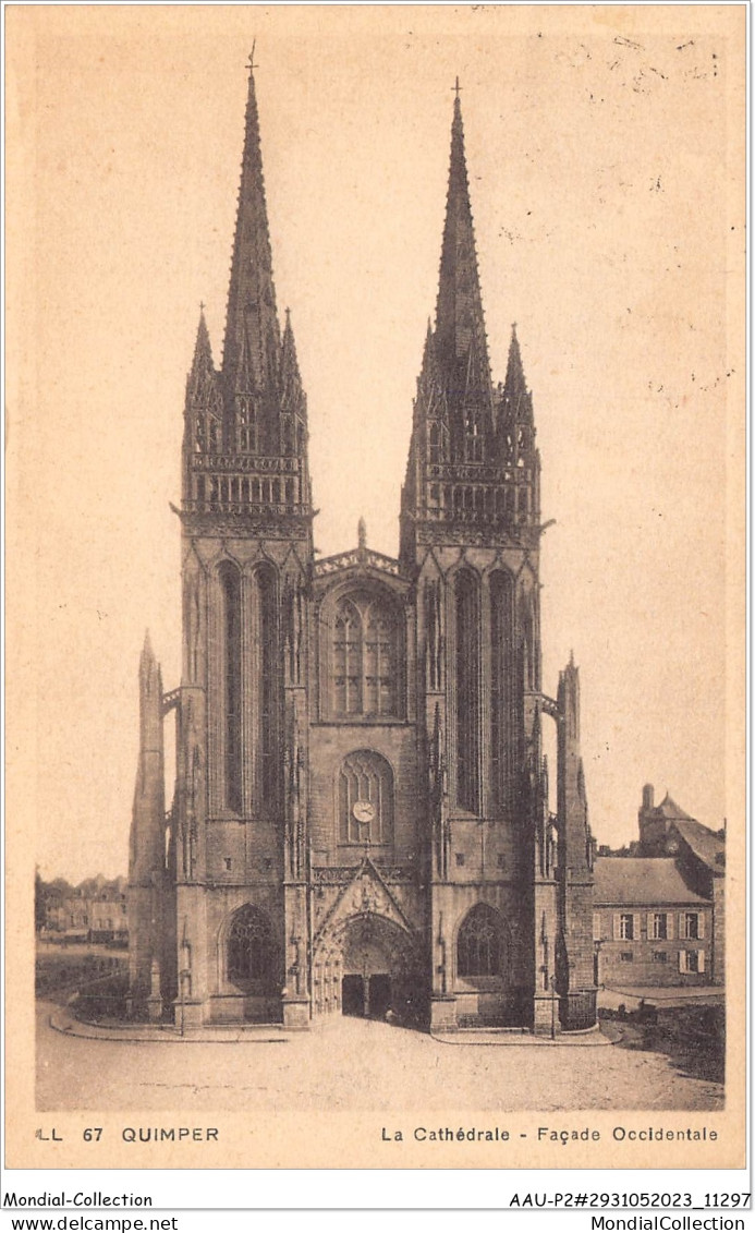 AAUP2-29-0156 - QUIMPER - La Cathedrale - QUIMPER - Facade Occidentale - Quimper