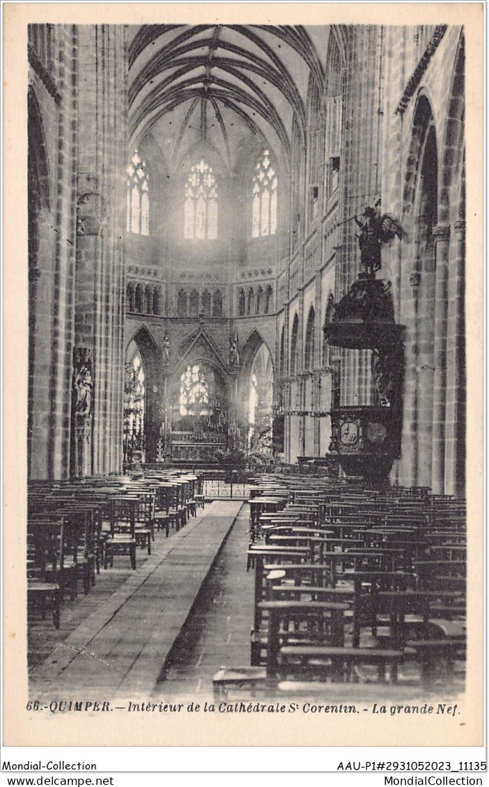 AAUP1-29-0076 - QUIMPER - Interieur De La Cathedrale  St Corentin -La Grande Nef - Quimper