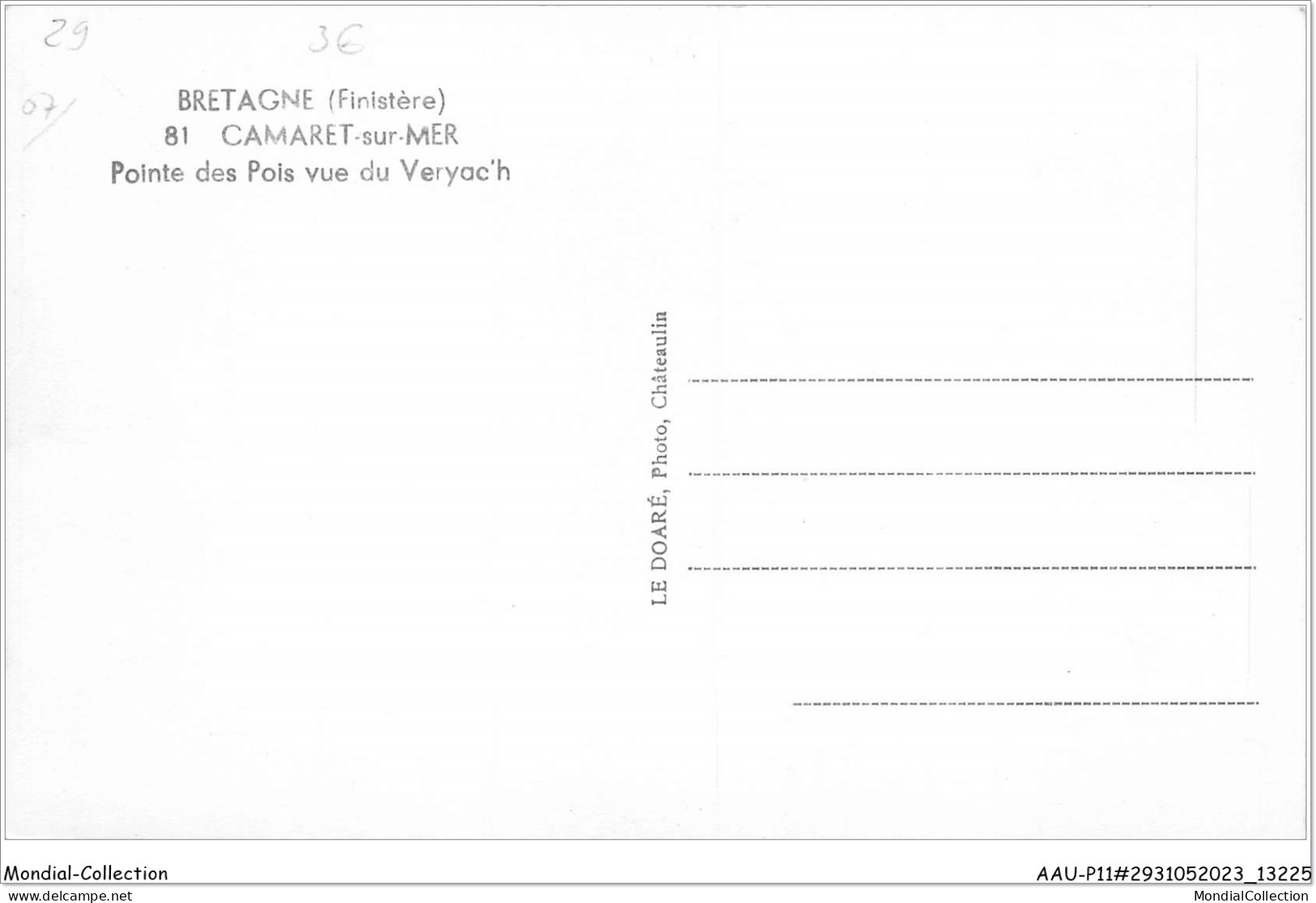 AAUP11-29-1033 - CAMARET-SUR-MER - Pointe Des Pois Vue Du Veryac'H - Camaret-sur-Mer